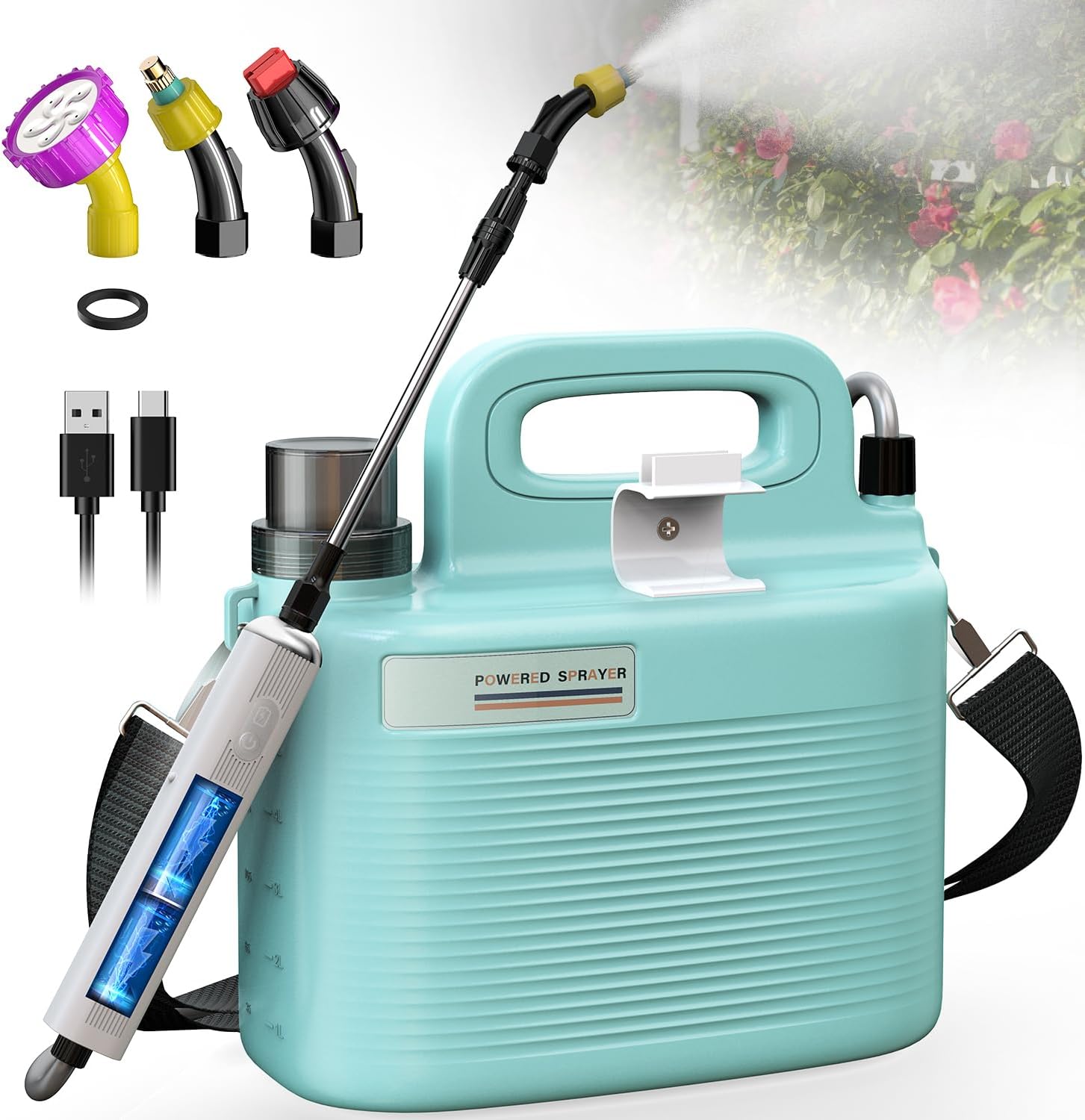 1.8 Gallon Battery Powered Sprayer for Lawn and Garden Use