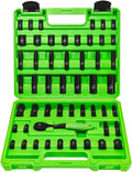 1/4ft Drive Impact Socket Set 51 Piece SAE & Metric - Durable CR-V