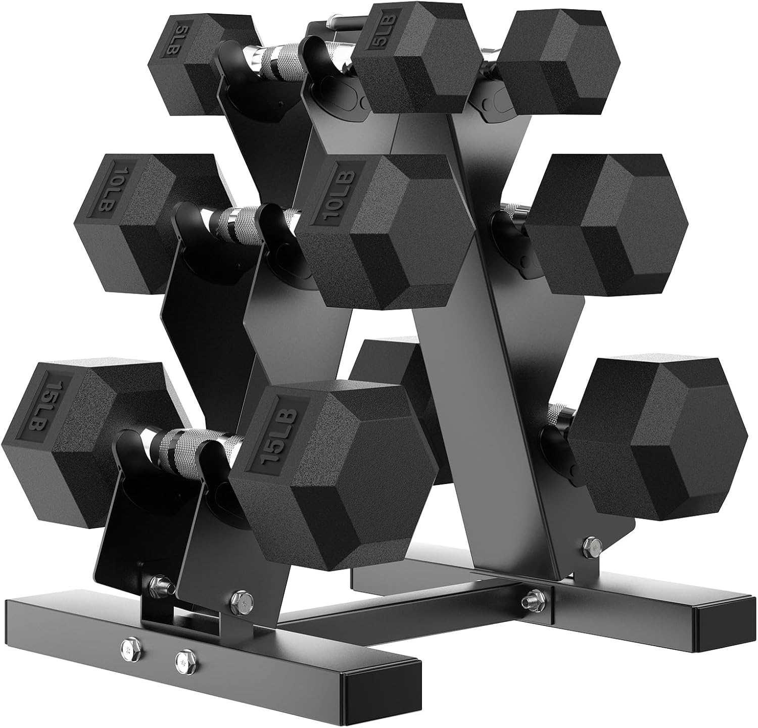 Ultimate Home Weight Set: 60 lb Dumbbell Set with Rack - HANDBODE