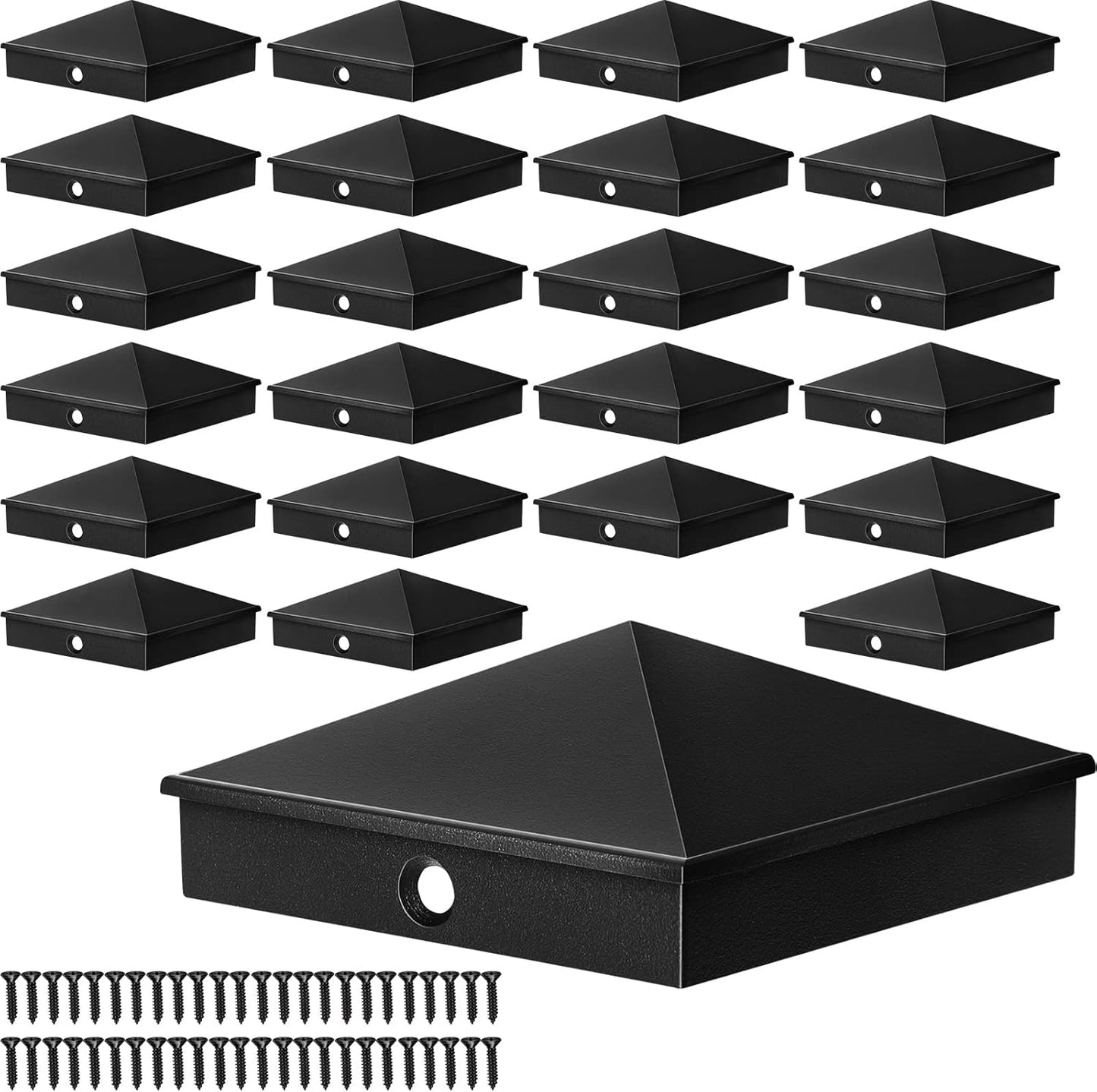 Dunzy 4 x 4 Aluminum Pyramid Fence Post Caps for Outdoor Use