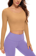 Butterluxe Long Sleeve Crop Top for Women - Slim Fit Yoga Tee CRZ