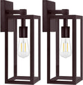 2-Pack Outdoor Wall Light 15in Brown Clear Glass - Durable Porch