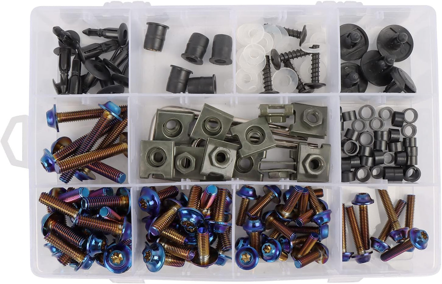 Universal Motorcycle Fairing Bolt Kit 195PCS Stainless Steel