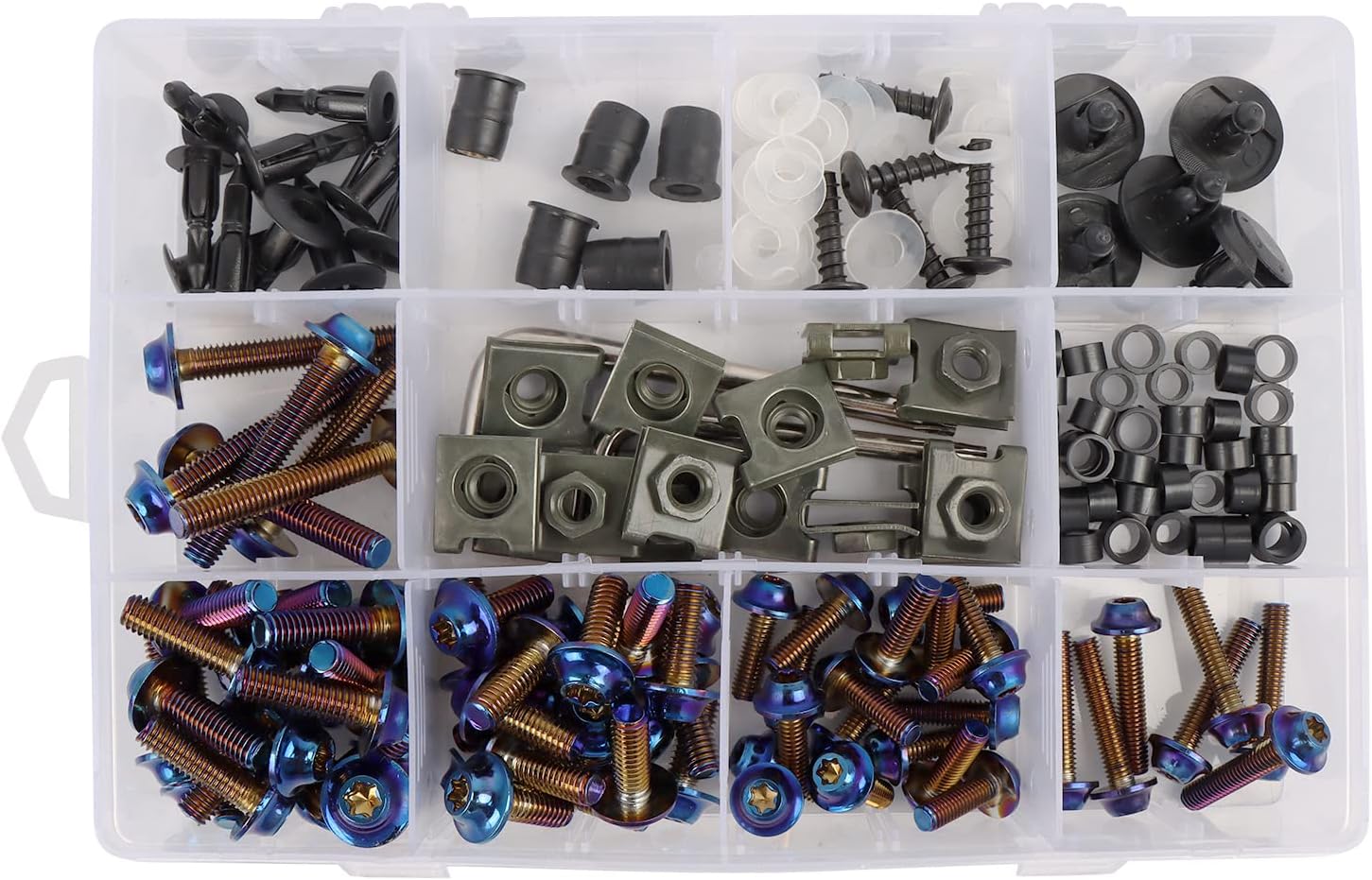 Universal Motorcycle Fairing Bolt Kit 195PCS Stainless Steel