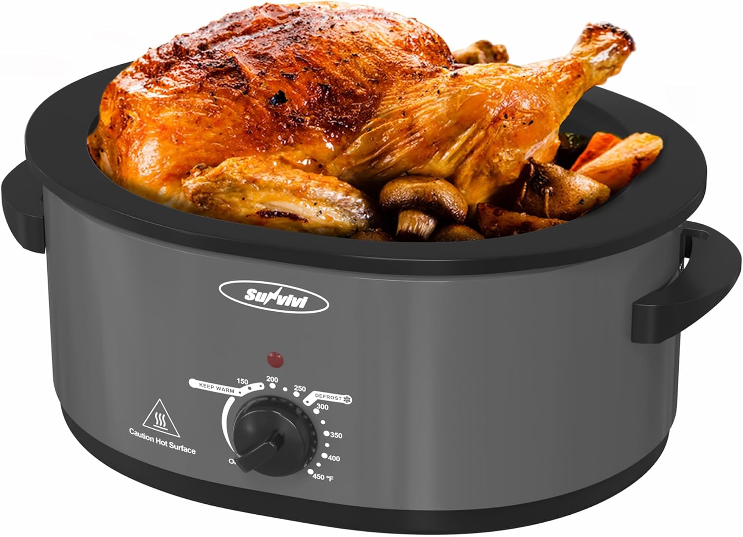 8 Quart Roaster Oven with Self-Basting Lid for Perfect Meals