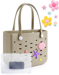 Beach Bag for Women Water-resistant Rubber Tote - Sandproof Travel
