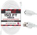 Iron Forge Cable 150 Ft Outdoor Extension Cord - Weatherproof White