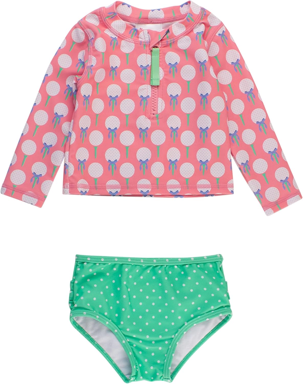 RuffleButts Baby Toddler Girls Long Sleeve Rash Guard Swimsuit