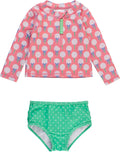 Baby Girl Long Sleeve Rash Guard Two-Piece Swimsuit Set - UPF 50
