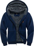 Men's Sherpa Lined Fleece Hoodies - Thick Zip Up Jacket for Winter