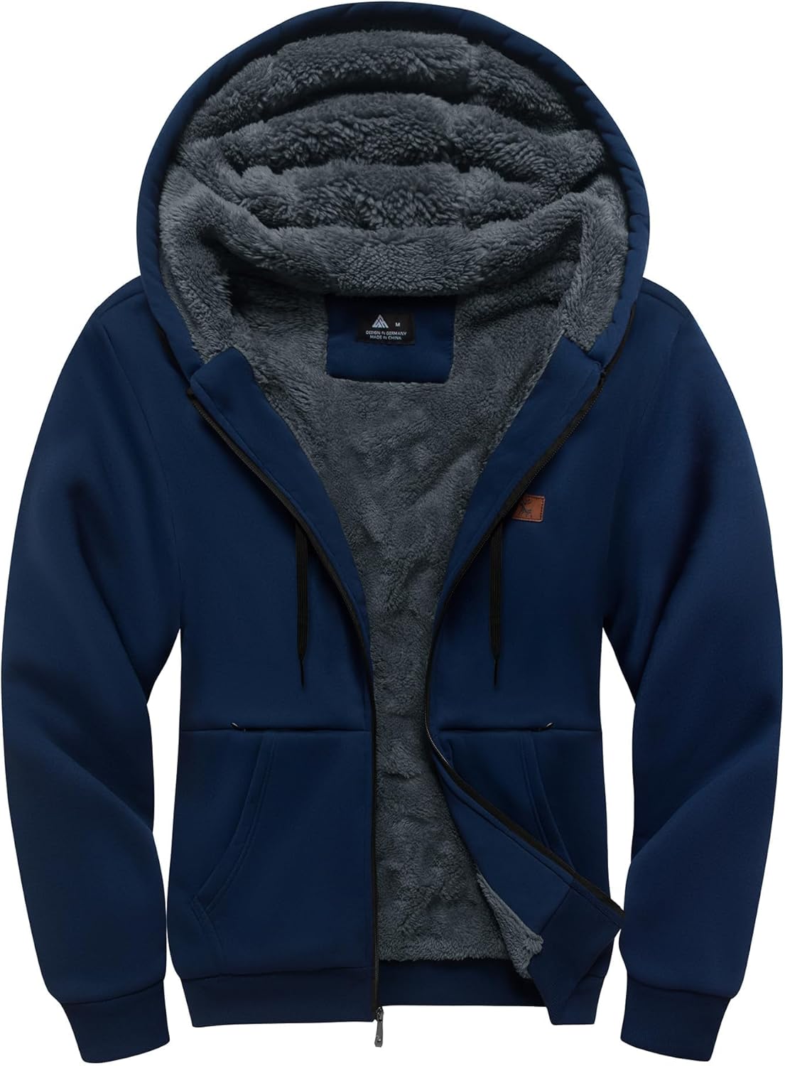 Little Beauty Fleece Hoodies for Men Winter Thick Jackets