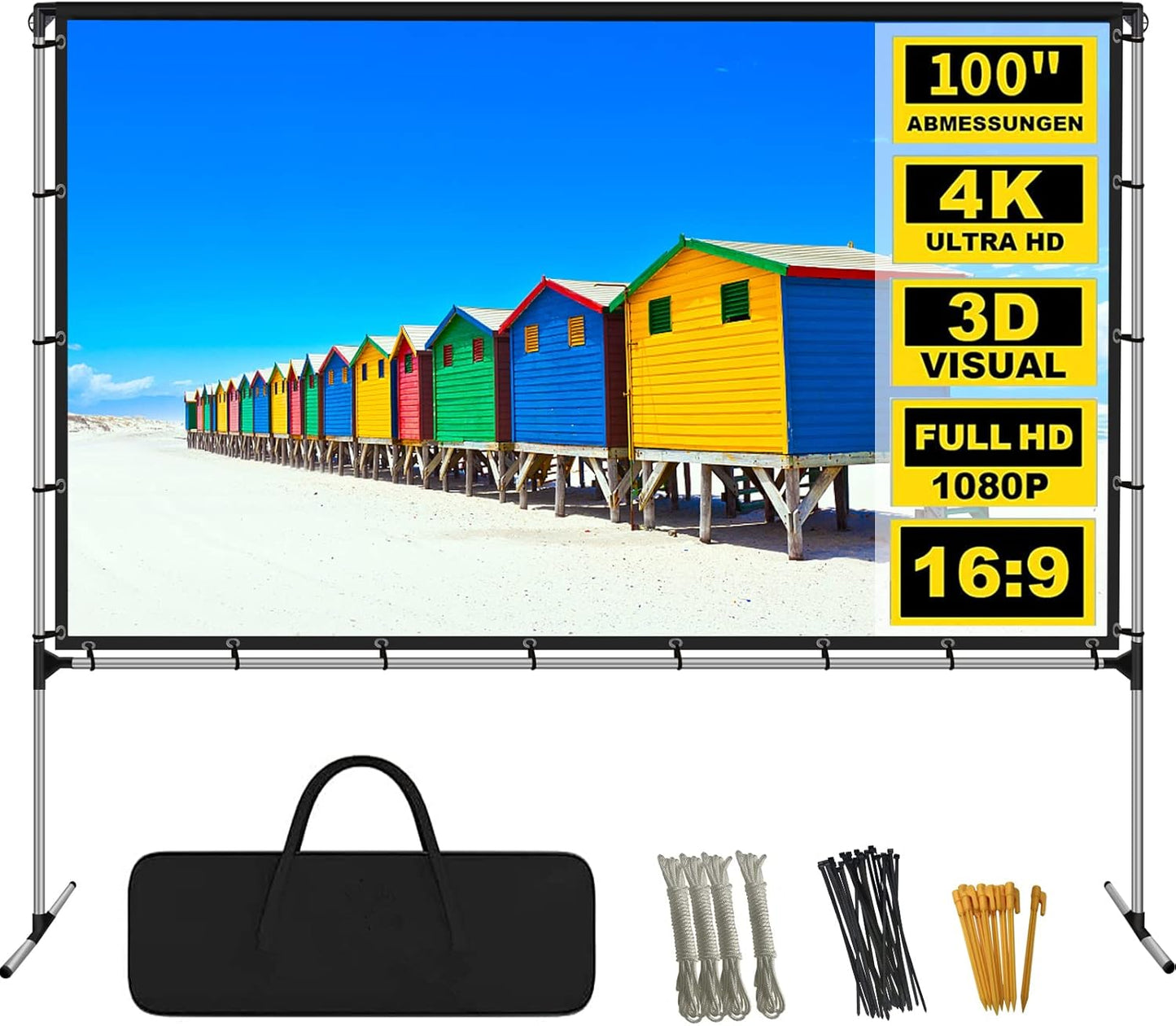 100 Inch Outdoor Projector Screen: Wrinkle-Free & Sturdy