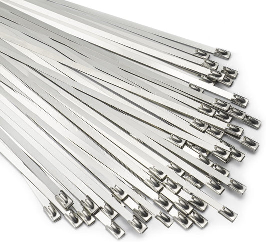 SunplusTrade 100pcs 11.8 Stainless Steel Zip Ties - Heavy Duty Multi-Purpose
