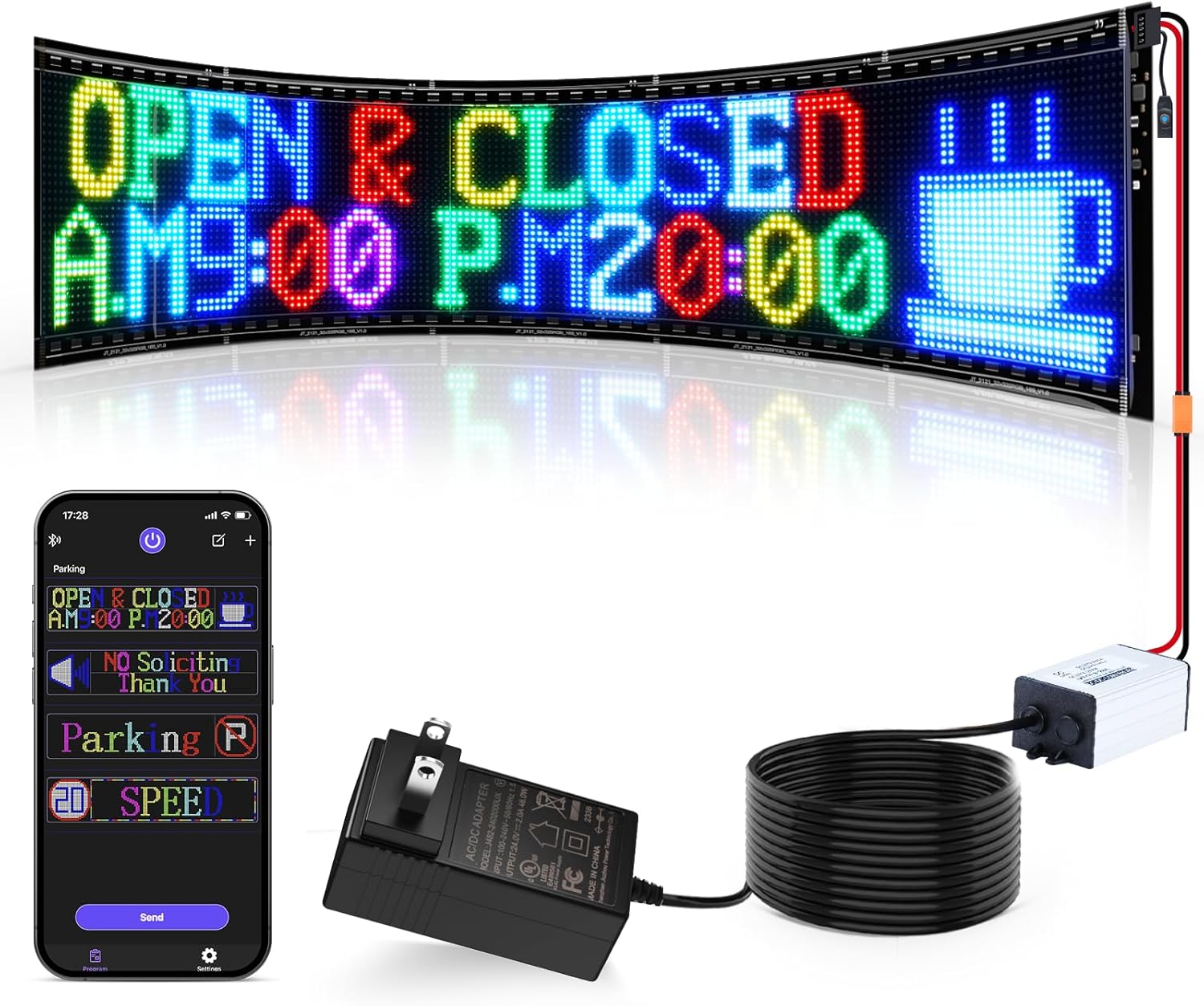 KJOY Double Row Programmable LED Sign for Custom Displays
