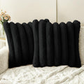 Faux Fur Throw Pillow Covers 26x26 in Set of 2 - Plush Neutral Decor