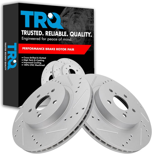TRQ Front Performance Brake Rotors Set for Subaru Crosstrek & Impreza
