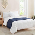 BOURINA Navy Throw Blanket 50 x 90 in - Soft Decorative Couch Throw