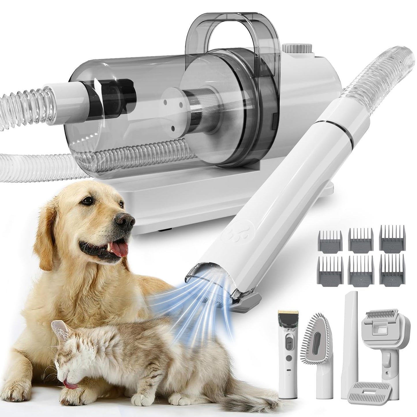 6-in-1 Dog Grooming Kit - Shedding Tools & Clippers