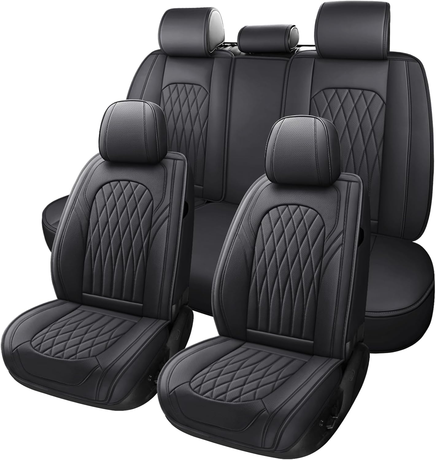 Car Seat Covers Full Set, Waterproof Leather Seat Covers for Cars