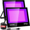 500W LED Black Light Flood Light - Powerful Outdoor UV Glow