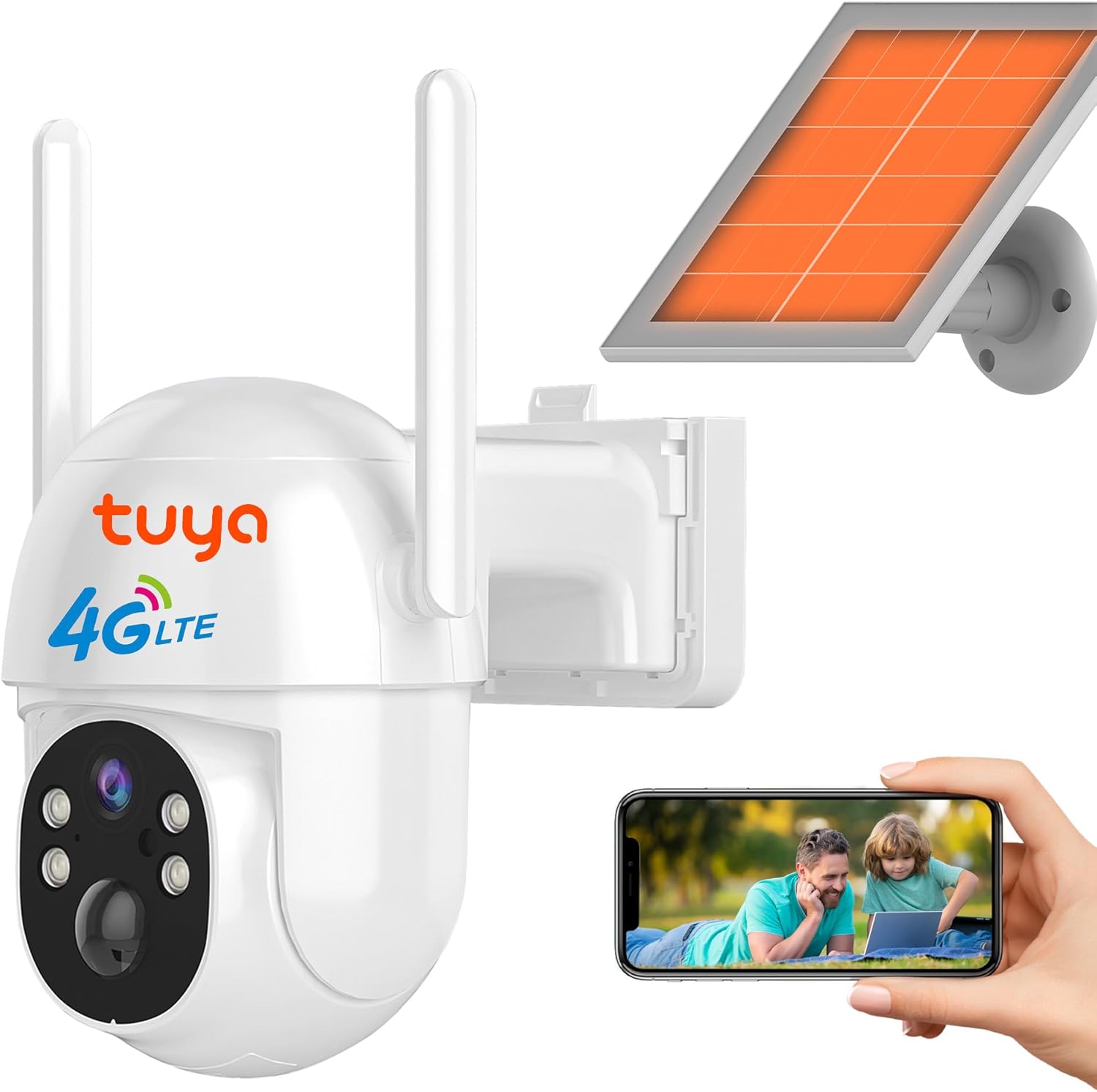 4G LTE Cellular Solar Powered Security Camera with 2K Resolution
