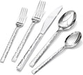 KINGSTONE 40 Piece Hammered Silverware Set for 8 - Elegant Daily