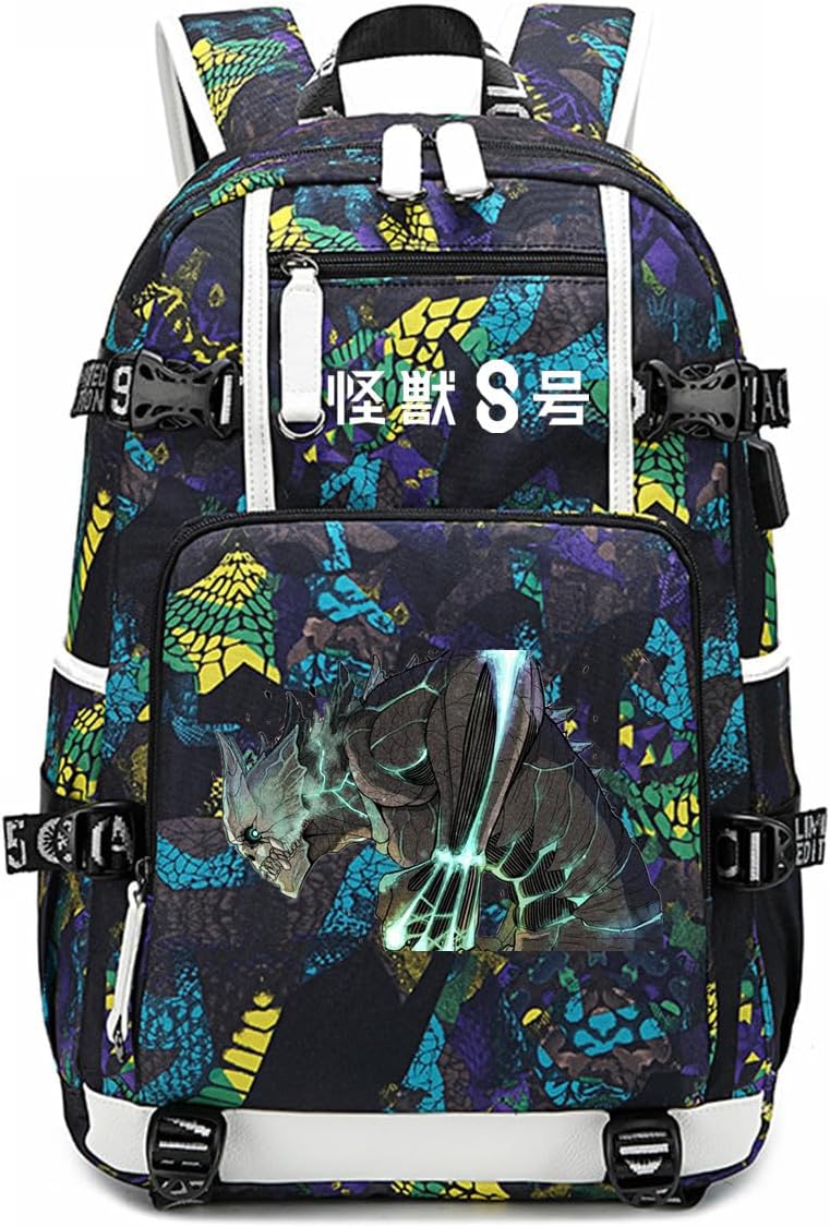 ISaikoy Anime Kaiju No. 8 Backpack with USB Charging Port