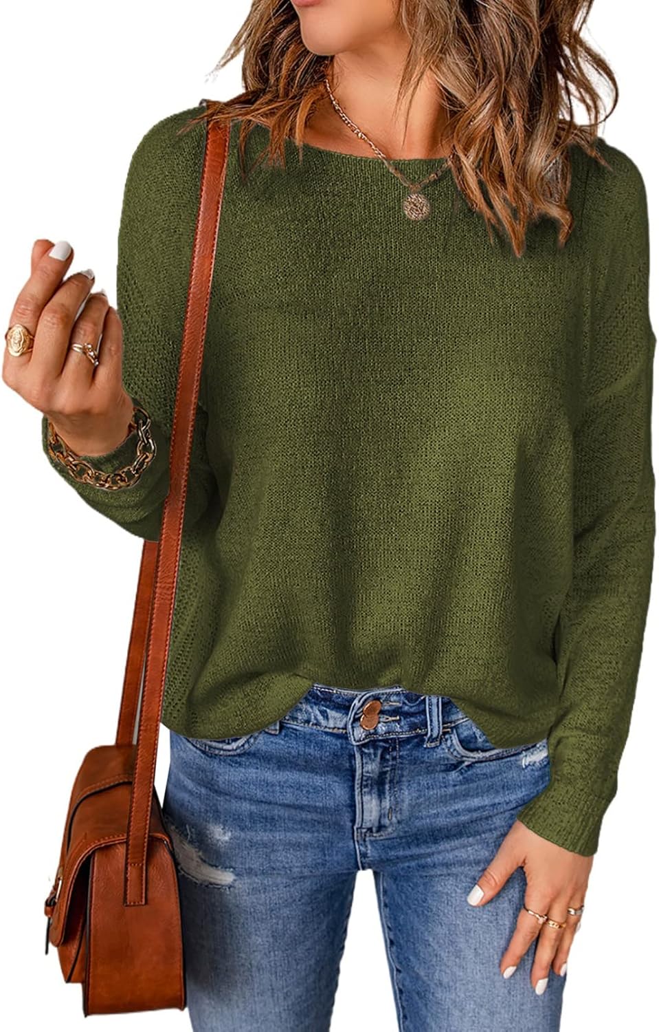 Acelitt Womens Casual Lightweight Long Sleeve Knit Shirts Tops