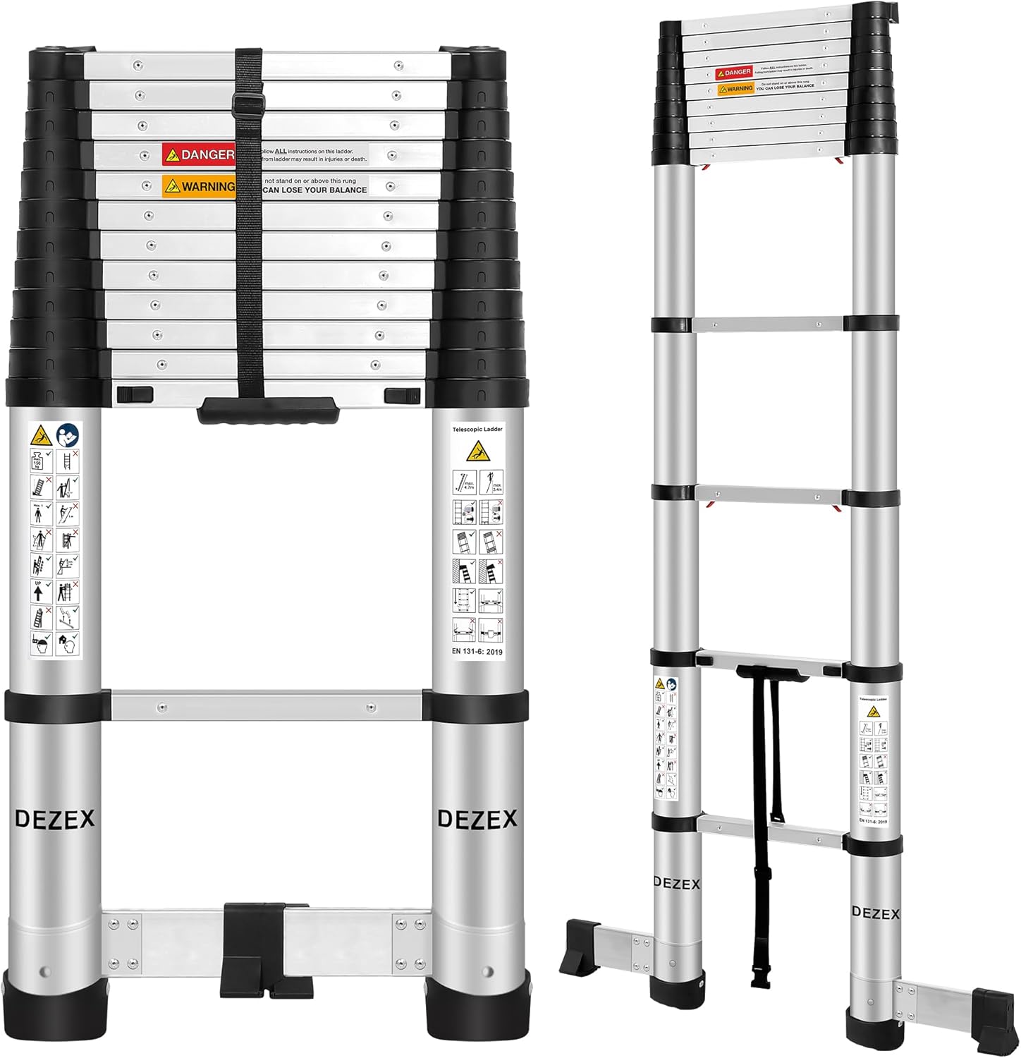 Telescoping Ladders 12.5 FT Aluminum for Home and RV Use
