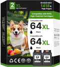 64XL Black Ink Cartridge Replacement for HP 64 - High Yield 2-Pack