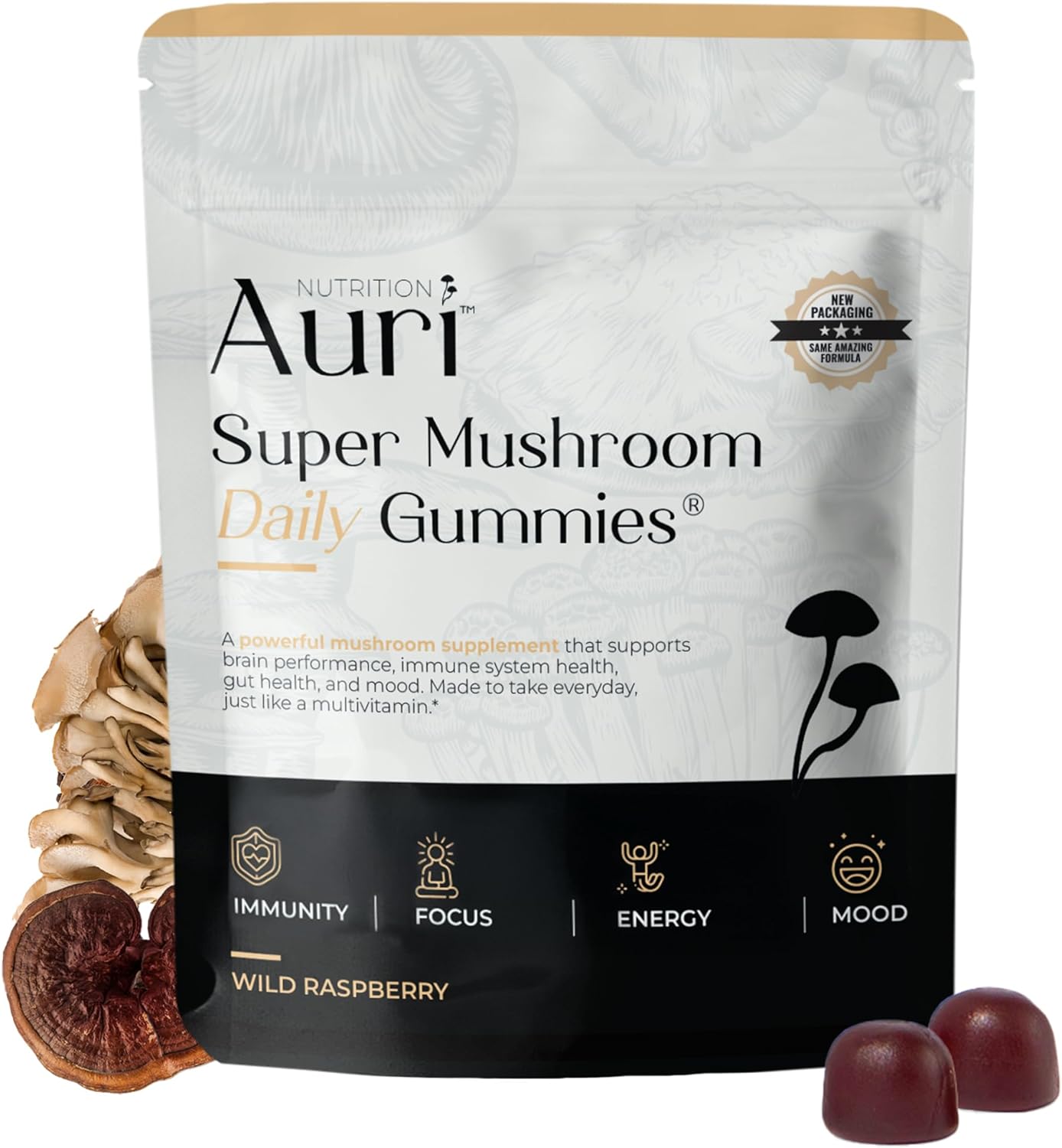 Auri Super Mushroom Daily Gummies for Enhanced Wellbeing
