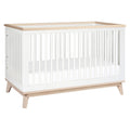 Babyletto Scoot 3-in-1 Convertible Crib in White and Washed Natural