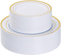Goodluck Gold Plastic Plates 120PCS - Elegant Heavy Duty Disposable