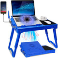 Laptop Desk for Bed Adjustable Foldable Tray Table - Cooling Fan & USB