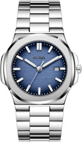 BUREI Men Watches Fashion Stainless Steel Analog Quartz Watch - Sleek