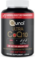Qunol Ultra CoQ10 100mg Softgels - 3X Better Absorption for Heart