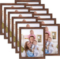 8x10 Picture Frame Brown Set of 12 - Rustic Walnut Multi Pack