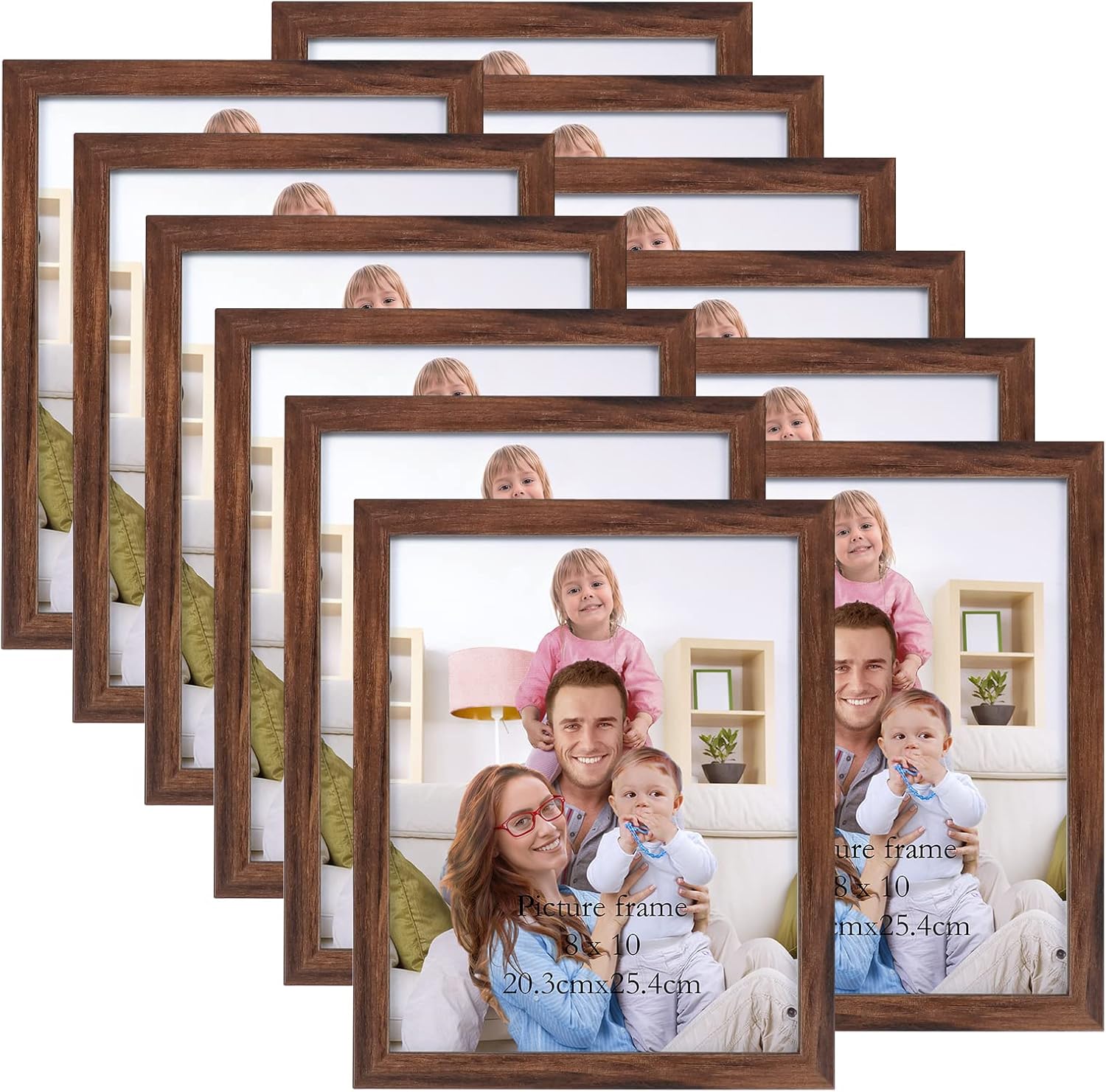 Giftgarden 8x10 Picture Frame Set of 12 for Rustic Decor