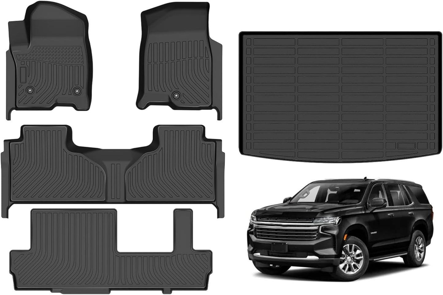 Hutisya Floor Mats & Cargo Liner Set for Chevy Suburban 2021-2025