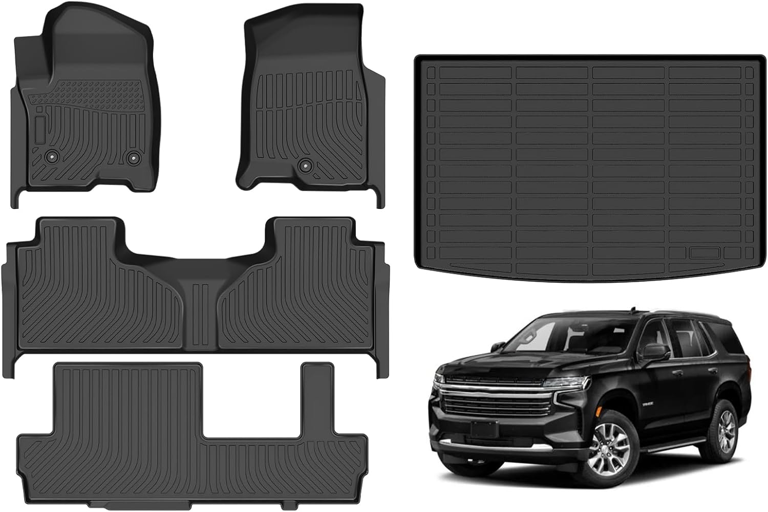 Hutisya Floor Mats & Cargo Liner Set for Chevy Suburban 2021-2025