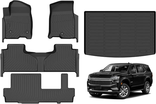 Hutisya Floor Mats & Cargo Liner Set for Chevy Suburban 2021-2025