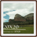 20x20 Square Picture Frame in Natural Walnut Wood - Solid Wood Gallery