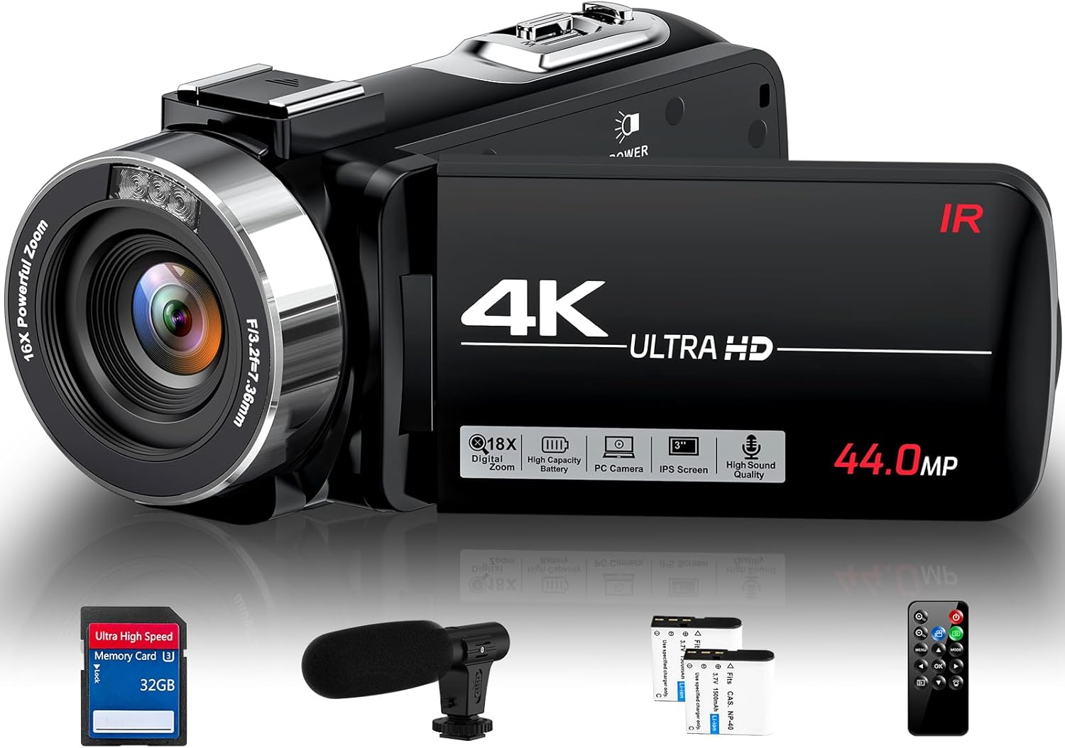 4K Ultra HD 44MP Camcorder Video Camera for Vlogging Needs