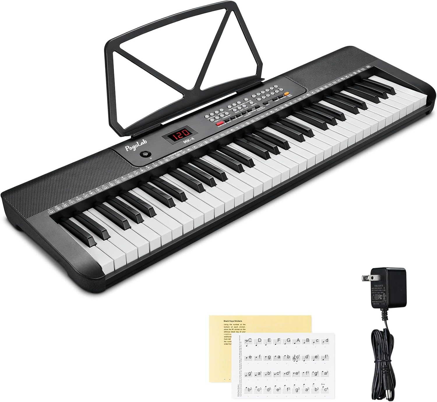 61 Keys Compact Keyboard Piano for Beginners with 255 Sounds