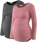 Maternity Long Sleeve Bodycon Top for Pregnant Women - Soft Stretch
