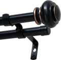 Double Curtain Rods for Windows 16.2 to 137.4 in - Adjustable, Heavy