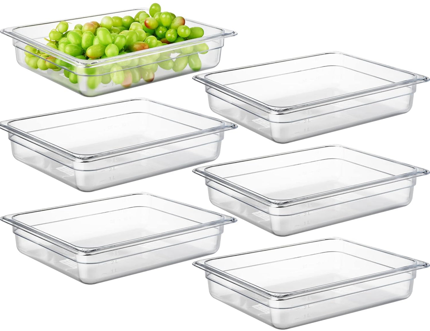 CURTA 6 Pack NSF Food Pans for Commercial Kitchens and More