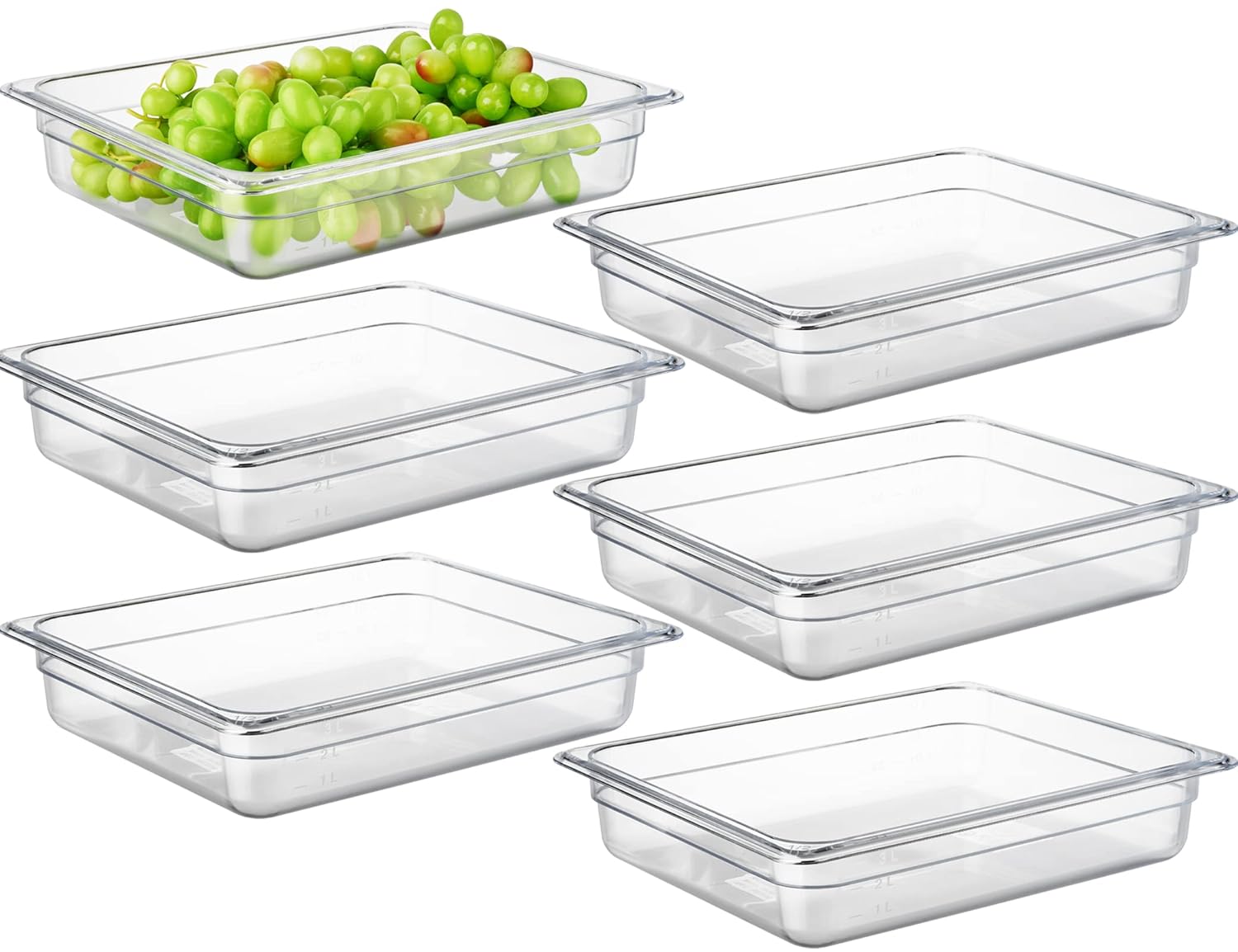 CURTA 6 Pack NSF Food Pans for Commercial Kitchens and More