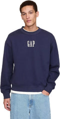 GAP mens Logo Crewneck Fleece Sweatshirt - Classic Cozy Staple