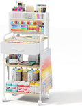 Art cart 3 Tier Rolling Cart - Compact Craft Organizer